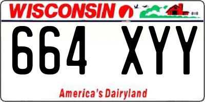 WI license plate 664XYY