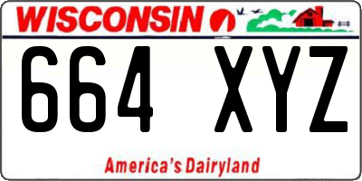 WI license plate 664XYZ