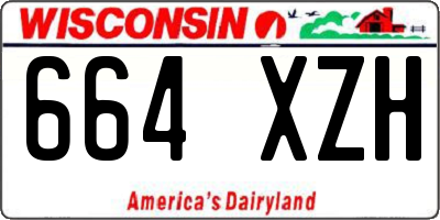 WI license plate 664XZH