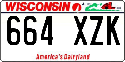 WI license plate 664XZK