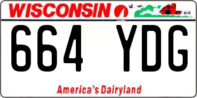 WI license plate 664YDG
