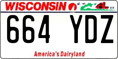 WI license plate 664YDZ