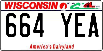 WI license plate 664YEA