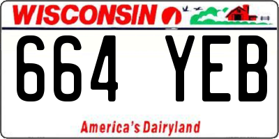 WI license plate 664YEB