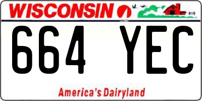 WI license plate 664YEC