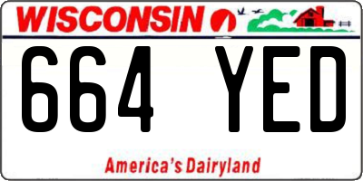 WI license plate 664YED