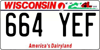 WI license plate 664YEF
