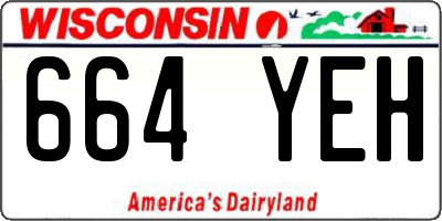 WI license plate 664YEH