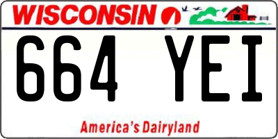 WI license plate 664YEI