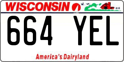 WI license plate 664YEL