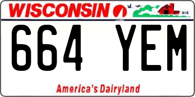 WI license plate 664YEM