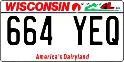 WI license plate 664YEQ