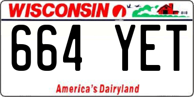 WI license plate 664YET