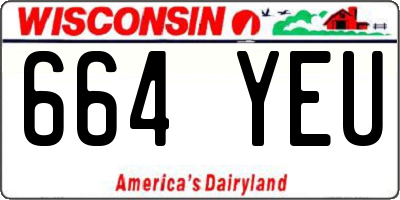 WI license plate 664YEU