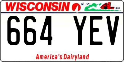 WI license plate 664YEV
