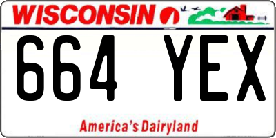 WI license plate 664YEX