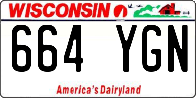 WI license plate 664YGN