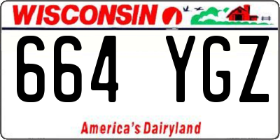 WI license plate 664YGZ