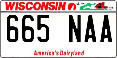 WI license plate 665NAA