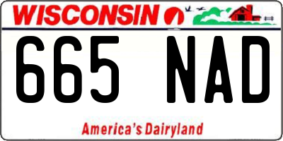 WI license plate 665NAD