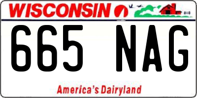 WI license plate 665NAG