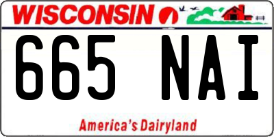 WI license plate 665NAI