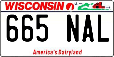 WI license plate 665NAL