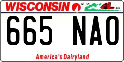 WI license plate 665NAO