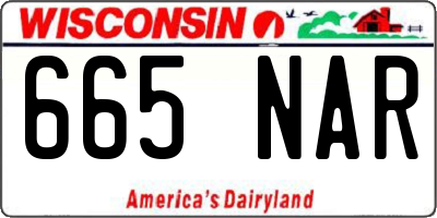 WI license plate 665NAR