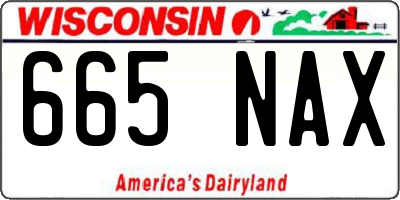 WI license plate 665NAX