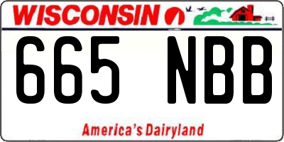 WI license plate 665NBB