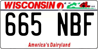 WI license plate 665NBF