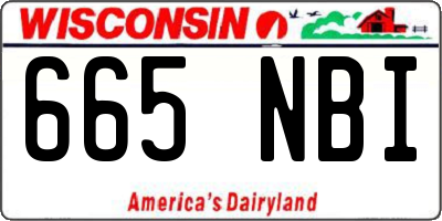 WI license plate 665NBI