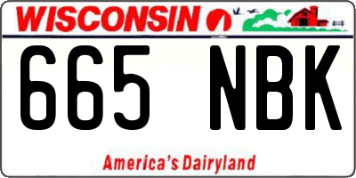 WI license plate 665NBK