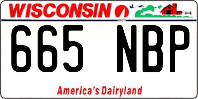 WI license plate 665NBP