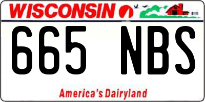 WI license plate 665NBS