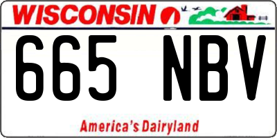 WI license plate 665NBV
