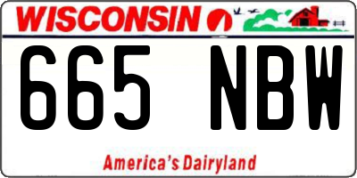 WI license plate 665NBW
