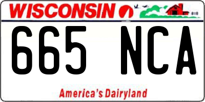 WI license plate 665NCA
