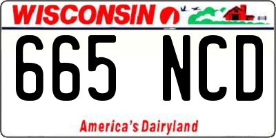 WI license plate 665NCD