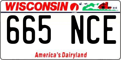 WI license plate 665NCE