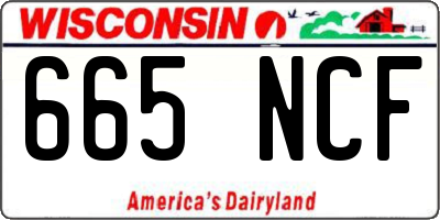 WI license plate 665NCF