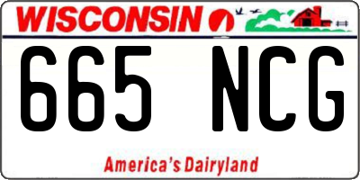 WI license plate 665NCG