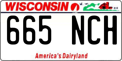 WI license plate 665NCH