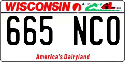 WI license plate 665NCO