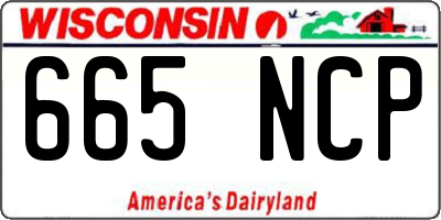WI license plate 665NCP