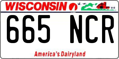 WI license plate 665NCR