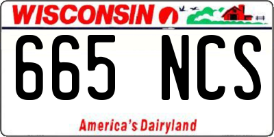 WI license plate 665NCS