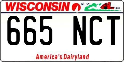WI license plate 665NCT