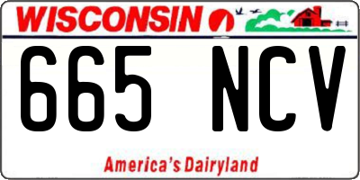 WI license plate 665NCV
